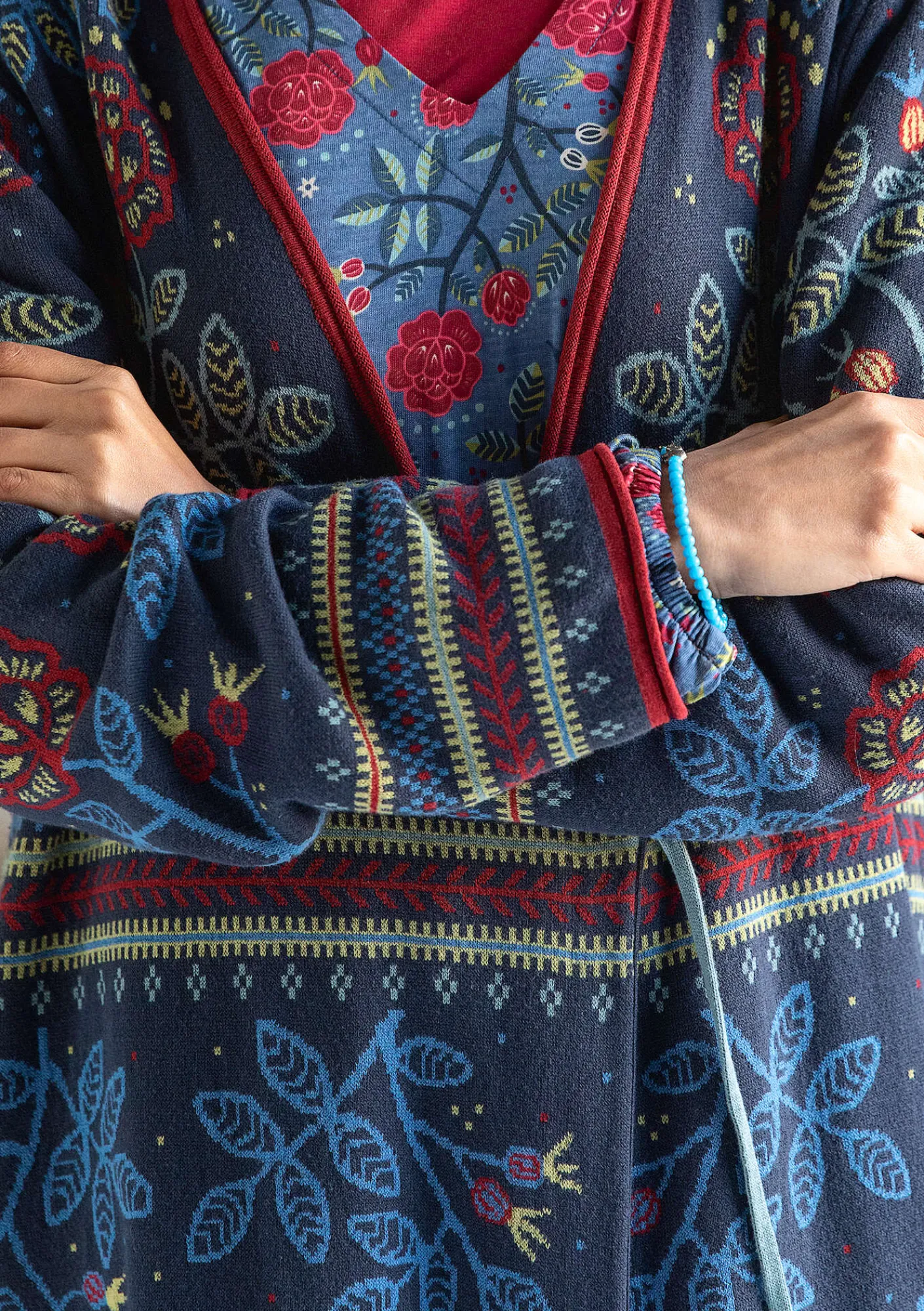 Gudrun Sjödén Strickjacken>Wickeljacke „Lisa“ aus Bio-/Recycling-Baumwolle Tinte