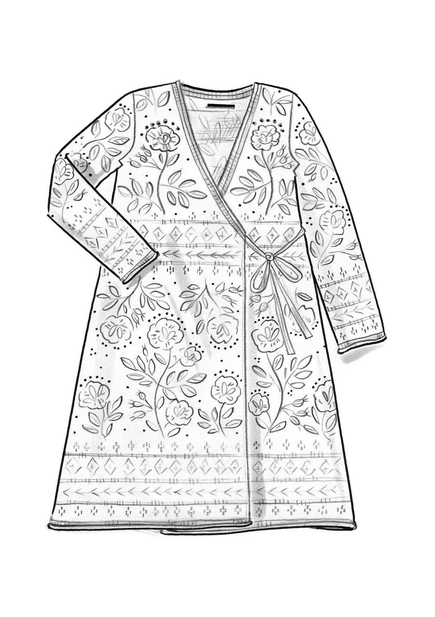 Gudrun Sjödén Strickjacken>Wickeljacke „Lisa“ aus Bio-/Recycling-Baumwolle Tinte